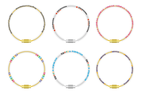 チューブワイヤーキーホルダーのデザインイラスト