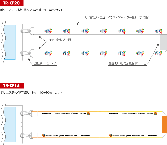 身分証2点吊りネックストラップCF